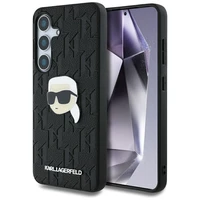 Viedtālruņa apvalks Karl Lagerfeld Ādas Monogramma Pin Logo Karl Head Samsung Galaxy S25 melns