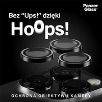 PanzerGlass Hoops kameras aizsardzība iPhone 15 Pro / 15 Pro Max – ar melnu ietvaru