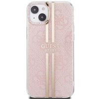 Guess IML 4G Gold Stripe viedtālruņa apvalks iPhone 15 Plus / 14 Plus - rozā