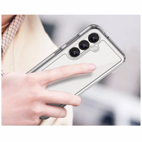 Kosmosa apvalks ar gēla rāmi Samsung Galaxy S25 - caurspīdīgs melns