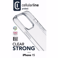 Cellularline Clear Strong - iPhone 15 maciņš with antimicrobial protection (caurspīdīgs)