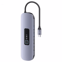 USAMS adapteris HUB 10w1 3xUSB 3.0/TF/SD/ USB-C/HDMI/RJ45/VGA PD100W tumšs SJ644HUB01 (US-SJ644)