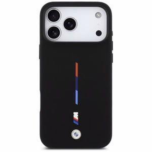 BMW M Silicon Tricolor Line MagSafe чехол iPhone 17 Pro Max - черный