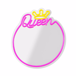 Neon MIRROR LED QUEEN warm balts rozā FMNE04 Forever Light