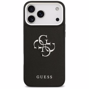 Guess Grained Big 4G Classic Logo case for iPhone 17 Pro Max - black