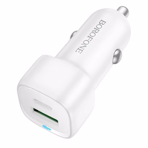 Borofone BZ34B Cloud Car Charger USB + USB-C QC 3.0 PD 38W White