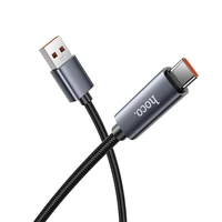 Kabelis USB A uz USB C Hoco 5A ar ekrānu 1 m X112 melns