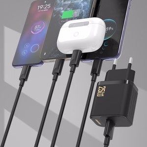 Dudao A27STEU 25W GaN USB-A Wall Lādētājs with USB-A - USB-C Kabelis - Melns