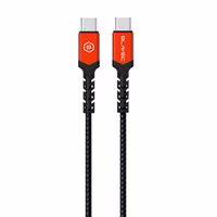 Blavec kabelis Raptor pīts - Type C uz Type C - PD 60W 3A 0,5 metri Apple CarPlay/Android Auto (CRA-CC3BR05) melns-sarkans