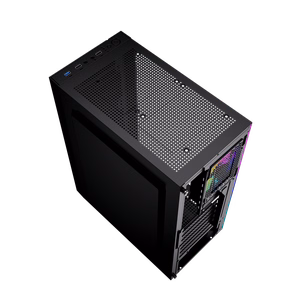 Gembird Fornax 2500 ARGB Gaming ATX Midi Tower ar apgaismojumu melns datora korpuss