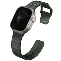 UNIQ siksniņa Stride Apple Watch Series 1/2/3/4/5/6/7/8/9/SE/SE2/Ultra/Ultra 2 42/44/45/49mm FKM gumijas tumši zaļš