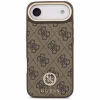 Guess 4G Strass Logo & Big Strap Metal Buttons Magnētiskais viedtālruņa apvalks iPhone Air - brūns