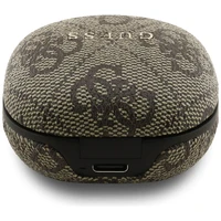 Bezvadu austiņas TWS ENC Guess 4G Classic Metal Logo brūnas krāsas