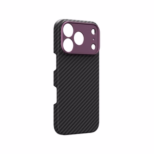 AmazingThing Titan Max Lens maciņš modelim iPhone 18 Pro, no aramīda šķiedras, ar kameras aizsargu, saderīgs ar MagSafe – krāsa: violeta