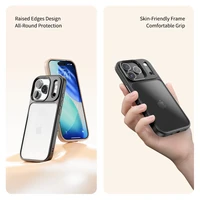 Rock Guard sērijas viedtālruņa apvalks Iphone 17 Pro Max caurspīdīgs-melns