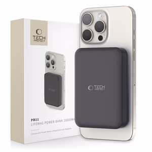 Tech-Protect LifeMag PB11 внешний аккумулятор с MagSafe 10000mAh 15W порт USB-C - чёрный + кабель USB-C