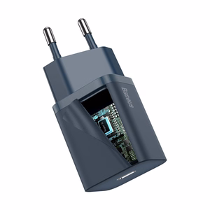 Baseus Super Si 1C ātrās uzlādes lādētājs USB Type C 20W Power Delivery + USB Type C - Lightning kabelis 1m zils (TZCCSUP-B03)