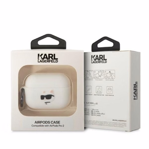 Karl Lagerfeld KLAP2RUNCHH AirPods Pro 2 cover white/white Silicone Choupette Head 3D