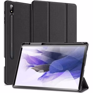DUX DUCIS planšetdatora apvalks DOMO salokāms ar zīmuli uzglabāšanas vietu SAMSUNG Tab S9 Plus - melns