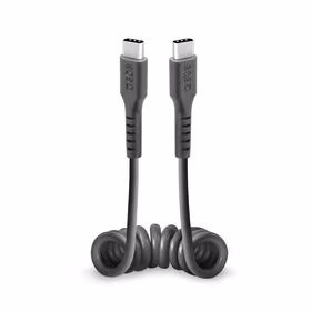 SBS TECABLETYPCCSK USB-C spirāles kabelis - USB-C 0,5 m - melns