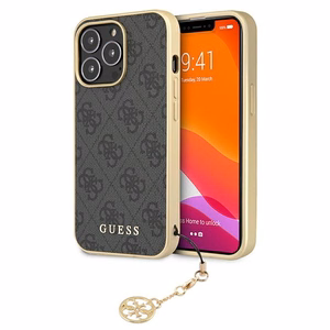 Guess GUHCP13XGF4GGR iPhone 13 Pro Max 6.7" pelēks cietais apvalks 4G Šarmu Kolekcija
