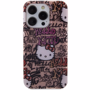 Hello Kitty IML grafiti viedtālruņa apvalks iPhone 14 Pro - rozā