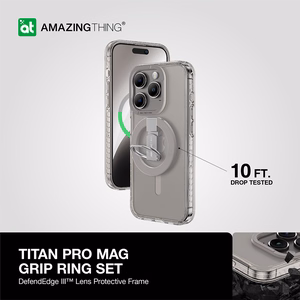 Amazing Thing Titan Pro Mag gredzena turētāja apvalks 10FT IP156.1PTRGY Iphone 15 Pro titāna