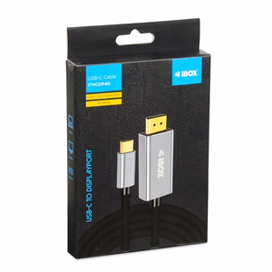 iBox ITVCDP4K video kabeļa adapteris 1.8 m USB Type-C DisplayPort melns