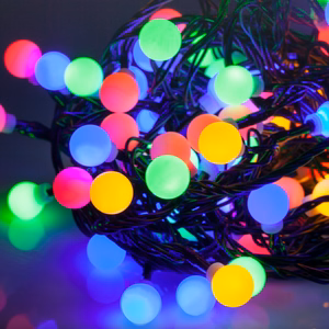 Rebel āra LED Ziemassvētku lampiņas, 10 m, RGB, maināmi gaismas režīmi