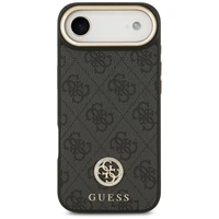 Guess 4G Strass Logo & Big Strap Metal Buttons Magnētiskais viedtālruņa apvalks iPhone Air - melns