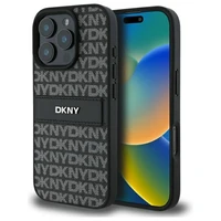 DKNY tekstūras raksta svītrains viedtālruņa apvalks iPhone 16 Pro Max - melns