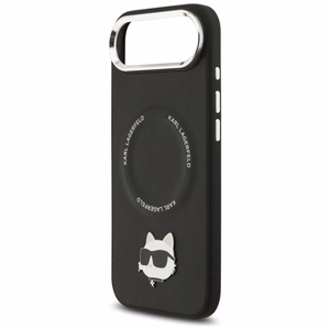 Karl Lagerfeld Choupette Pin Magnētiskais viedtālruņa apvalks iPhone Air - melns
