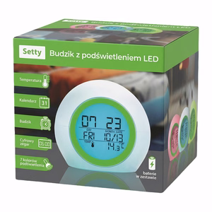 Setty будильник с LED подсветкой зелёный