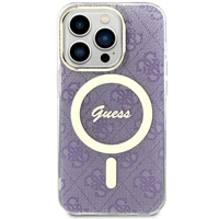Guess GUHMP14LH4STU iPhone 14 Pro 6.1" violets/violets cietais apvalks 4G MagSafe