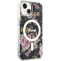 Guess GUHMP14MHCFWSK iPhone 14 Plus 6.7" melns/melns cietais apvalks Zieds Magnētiskais