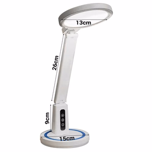 Galda lampa LED DL-02 bezvadu ar digitālo pulksteni balta