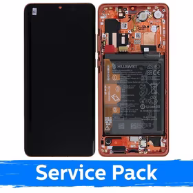 LCD displejs saderīgs ar Huawei P30 Pro ar rāmi / Amber Sunrise / (Service Pack)