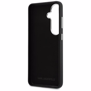 Karl Lagerfeld Grained Signature Metal Resin Logo maciņš Samsung Galaxy S26 melns
