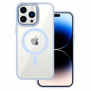 Tel Protect Magnetic Clear Case for iPhone 15 Plus Light blue