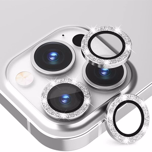 Aizsargstikls HARD DIAMOND kamerai (LENS) Iphone 15 Pro/15 Pro Max sudraba (3 gab.)