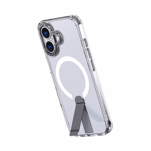 Hybrid Armor X viedtālruņa apvalks iPhone 17 ar statīvu, saderīgs ar MagSafe - caurspīdīgs
