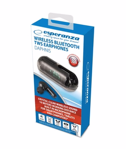 Esperanza EH239K – Bluetooth TWS ausīs ievietojamas austiņas, melnas