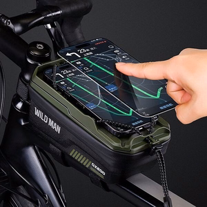WILDMAN ceļojumu soma velosipēda rāmim ar rāvējslēdzēju 1L (4"-7") GX200 zaļš