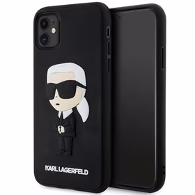 KARL LAGERFELD KLHCN613DRKINK IPHONE 11 / XR 6.1 "MELNS / MELNS HARDCASE RUBBER IKONIK 3D