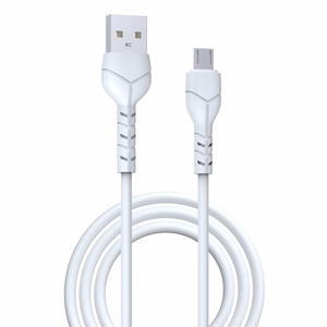 Devia kabelis Kintone EC144 USB - MicroUSB 1,0 m 2,1A balts