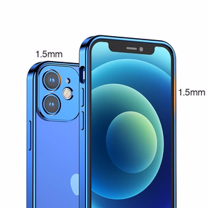 Joyroom New Beauty Series īpaši plāns viedtālruņa apvalks ar galvanizētu rāmi iPhone 12 mini melns (JR-BP741)