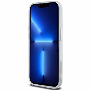 Karl Lagerfeld IML Metal Karl & Choupette Head MagSafe viedtālruņa apvalks iPhone 14 Pro - balts