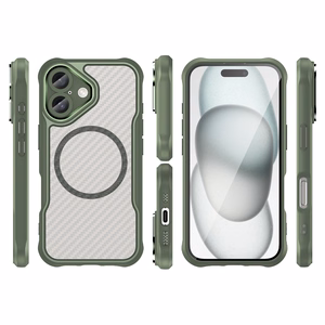 Leading Series Magnētiskais silikona viedtālruņa apvalks iPhone 16 Plus - zaļa