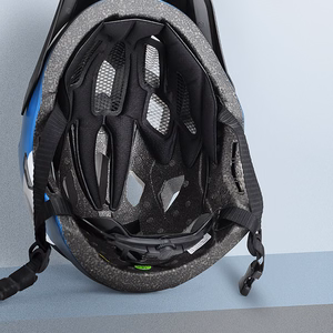 Rockbros TS-61 10110061002 bērnu velo ķivere ar noņemamu zoda aizsargu, izmērs M (54-57) - zila