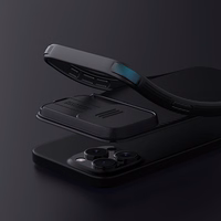 Nillkin CamShield Pro viedtālruņa apvalks iPhone 16 Pro Max ar kameras vāciņu - melns